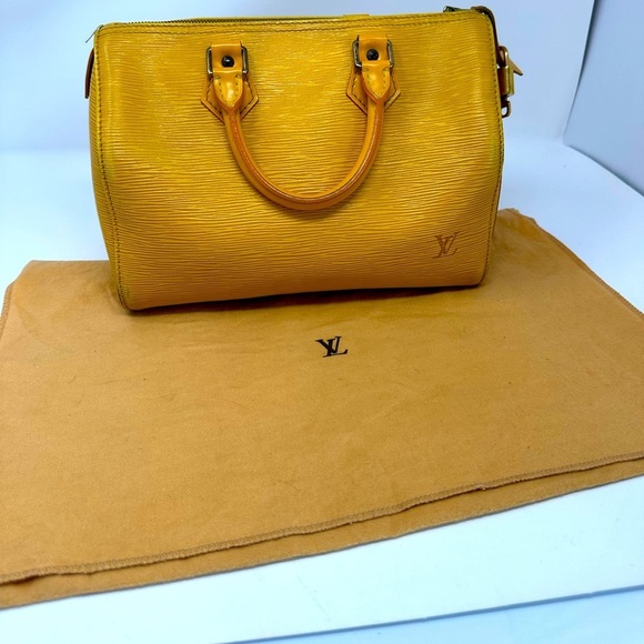 Louis Vuitton Speedy 25 Yellow Epi Leather w Dust Bag & 320 Lock & Key​​ - Picture 1 of 16